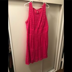 fuschia laced dress